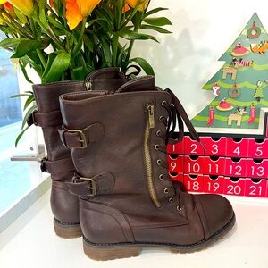 Women's Winter Boots, Comfortable Warm Faux Fur Lined Outdoor Lace-Up Mid Calf